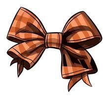 A bow with a checkered pattern on it vector