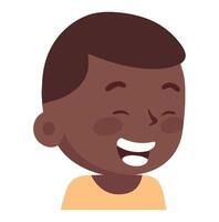 A cartoon boy smiling with his eyes closed vector