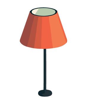 A lamp with a red shade on a white background vector