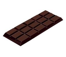 A bar of chocolate is shown on a white background vector