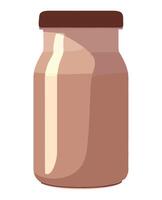 A jar of chocolate spread on a white background vector