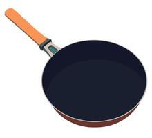 An illustration of a frying pan with a handle vector