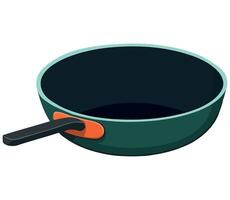 A frying pan with a handle on a white background vector