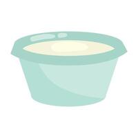 Yogurt in a bowl illustration on white background vector