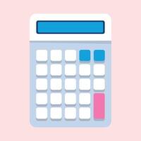Illustration of calculator machine on red background vector