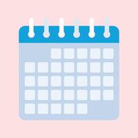 Calendar icon on red background vector