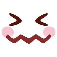 Hand drawn kawaii face on a white background vector