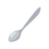 Tea spoon Silver tool for eating on white background vector