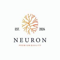 Neuron Logo, Neuron Nerve or Seaweed Abstract Molecule Design, Template Illustration vector