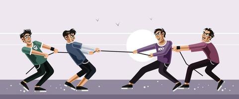 Tug of war graphics illustration vector