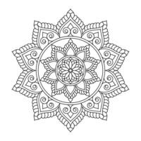 Geometric abstract simple mandala coloring book page vector