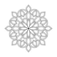Decotative simple floral patterns mandala coloring book page vector