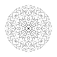 Line round binyage pattern mandala coloring book page vector