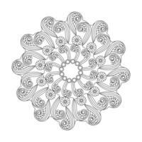 Geometros abstract simple mandala coloring book page vector