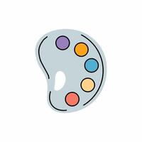 palette with paints for drawing. illustration. vector