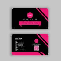 modern business card with pink and black shapes vector