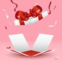 flat open gift box design vector