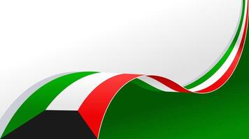 kuwait national day. wavy kuwait flag ribbon background with copy space for text vector