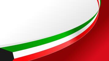 wavy kuwait flag background with copy space for text. kuwait national day vector