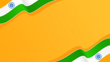wavy india flag background with copy space for text. india frame vector