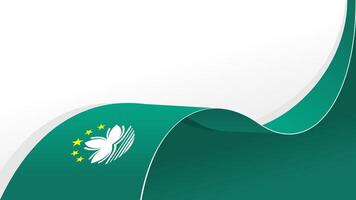 wavy macau flag ribbon background with copy space for text. macau national day vector
