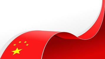 wavy china flag ribbon with copy space for text vector