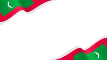 wavy maldive flag background with copy space and frame vector