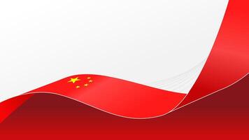 china national day. waving china flag background with copy space for text vector