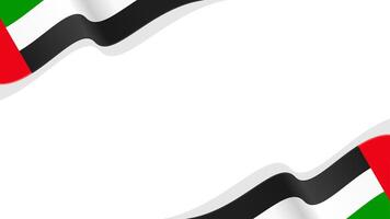 wavy Uni Emirat Arab flag frame with copy space for text. UEA national day vector