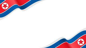 wavy north korea flag frame background with copy space for text vector