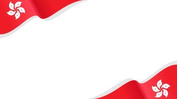 wavy hongkong flag frame with copy space for text. background vector