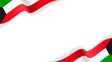 waving kuwait flag frame background with copy space for text. kuwait national day vector