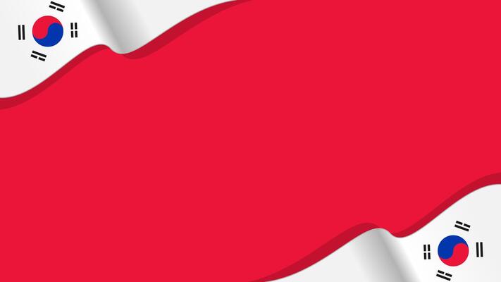 wavy south korea flag frame background with copy space for text. south korea national day