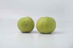 Fresh green guava is on an isolate white background photo