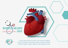 A human heart and the day and name of event, example texts on abstract shape and white background. vector