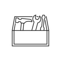 Tool box line icon. Toolbox, toolkit, instrument. Construction concept. Can be used for topics like home maintenance, fixing, repair, renovation vector