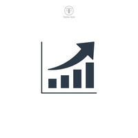 Bar chart icon symbol illustration isolated on white background vector