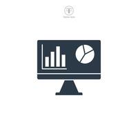 Analytics dashboard icon symbol illustration isolated on white background vector