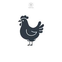 Chicken icon symbol illustration isolated on white background vector