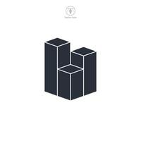 Bar chart icon symbol illustration isolated on white background vector