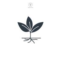 Sprout icon symbol illustration isolated on white background vector