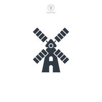 Windmill icon symbol illustration isolated on white background vector
