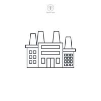 Factory building icon symbol illustration isolated on white background vector