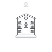Library building icon symbol illustration isolated on white background vector