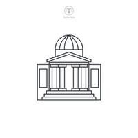 Museum building icon symbol illustration isolated on white background vector