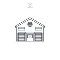 Warehouse building icon symbol illustration isolated on white background vector