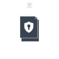 Secure Document icon symbol illustration isolated on white background vector
