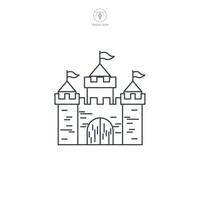 Castle building icon symbol illustration isolated on white background vector