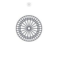 Dartboard icon symbol illustration isolated on white background vector
