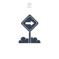 Road sign icon symbol illustration isolated on white background vector